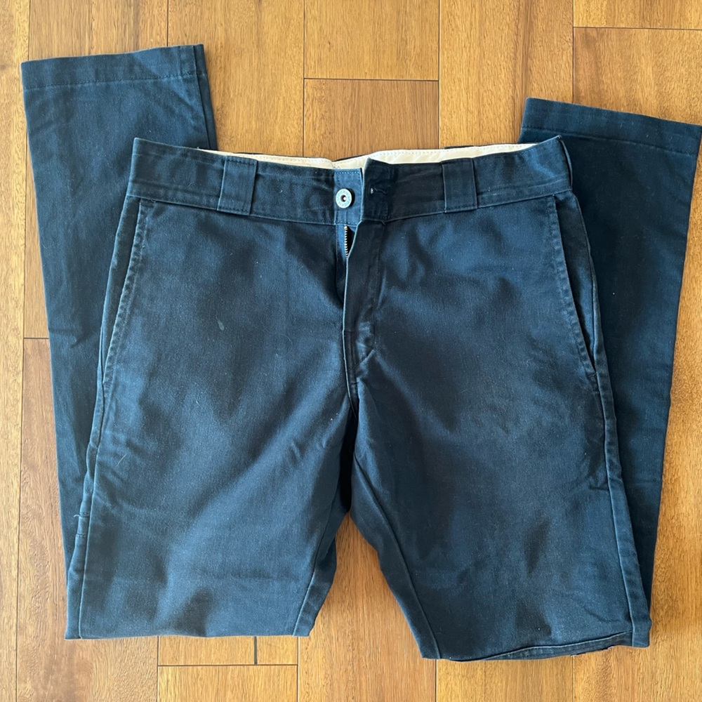 Dickies Men's Skinny Straight Double Knee Work Pant Navy